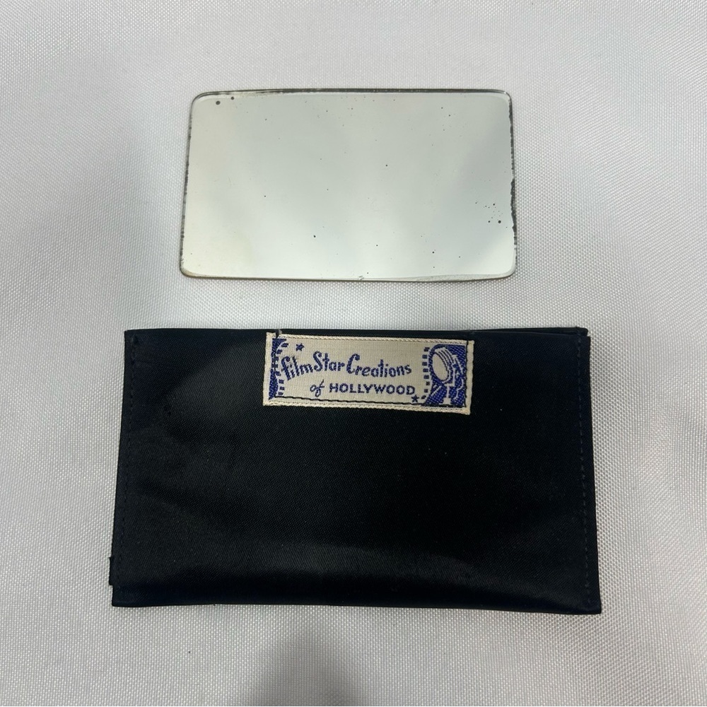 Vintage 1950’s Cosmetic Mirror With Case Filmstar Creations of Hollywood Black